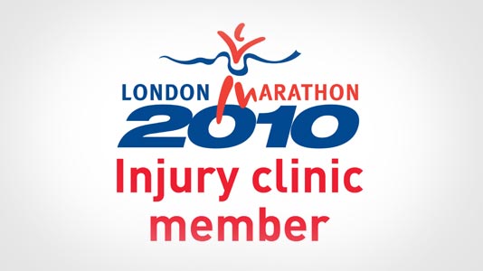 Logo for being a London Marathon 2012 Injury Clinic Member